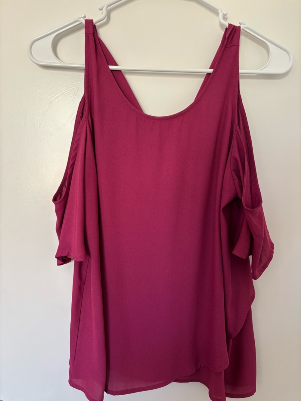 Lush Fuchsia Flutter Sleeve Blouse - Picture 2 of 7